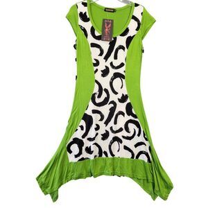 Reborn Dress Green Edgy Bodycon Stretch Preppy Sleeveless Scoop NEW Women Size S